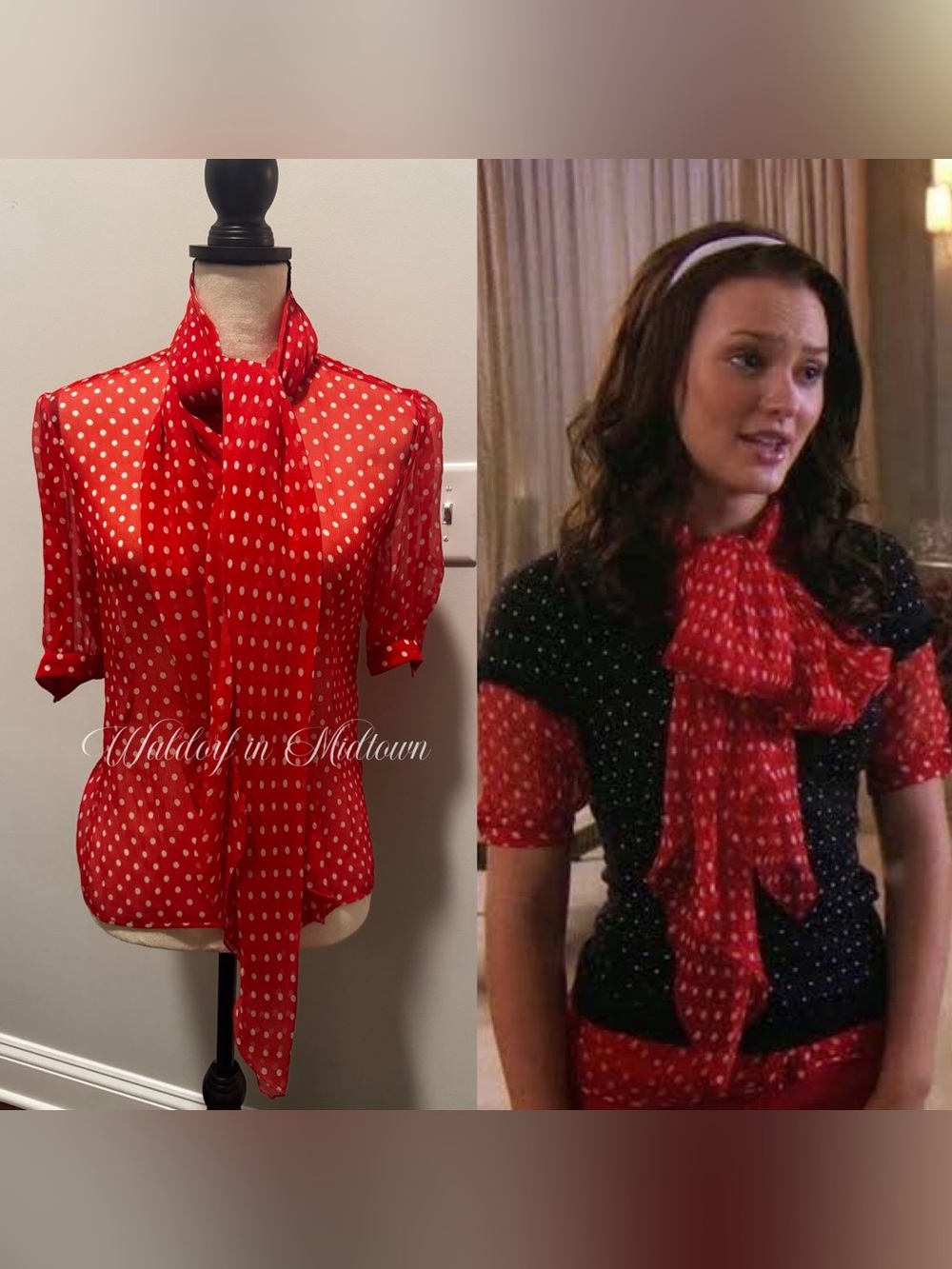 ASO BLAIR WALDORF POLKA DOT TOP